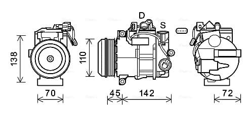 AVA QUALITY COOLING Kompresor klimatizácie MSAK682 1