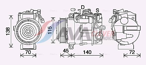 AVA QUALITY COOLING Kompresor klimatizácie MSAK710 1