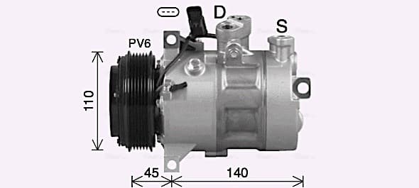 AVA QUALITY COOLING Kompresor klimatizácie MSAK747 1