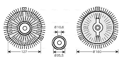 AVA QUALITY COOLING Spojka ventilátora chladenia MSC412 1
