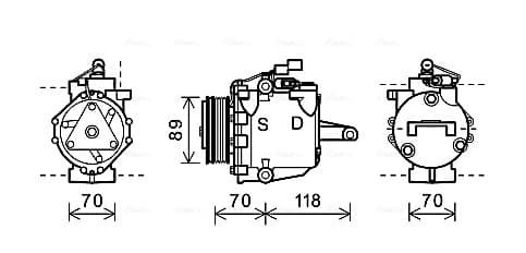 AVA QUALITY COOLING Kompresor klimatizácie MTAK224 1