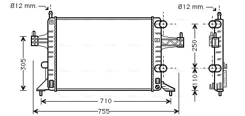 AVA QUALITY COOLING Chladič motora OLA2303 1