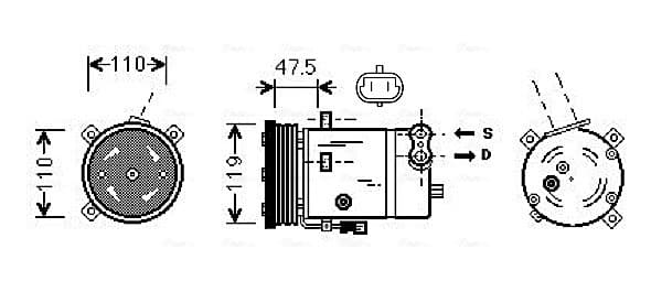AVA QUALITY COOLING Kompresor klimatizácie OLAK277 1
