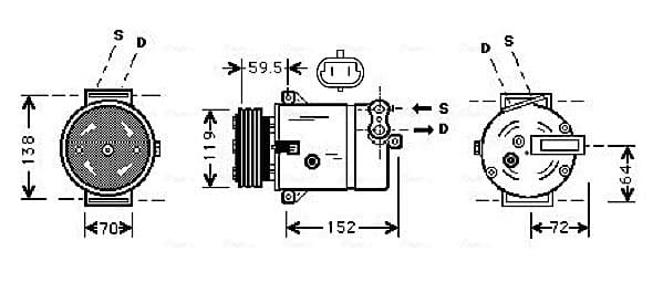AVA QUALITY COOLING Kompresor klimatizácie OLAK279 1