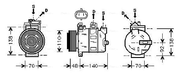 AVA QUALITY COOLING Kompresor klimatizácie OLAK356 1