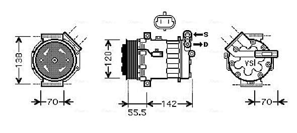 AVA QUALITY COOLING Kompresor klimatizácie OLAK447 1