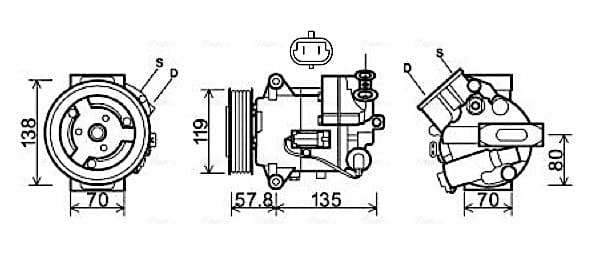 AVA QUALITY COOLING Kompresor klimatizácie OLAK496 1