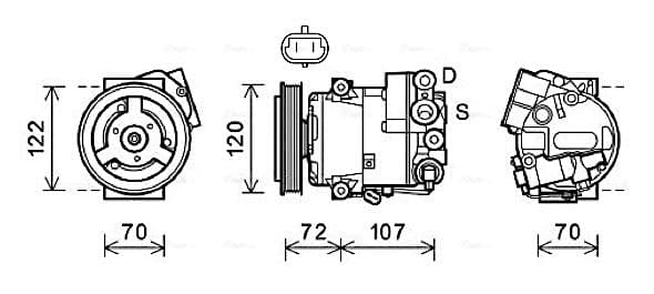 AVA QUALITY COOLING Kompresor klimatizácie OLAK595 1