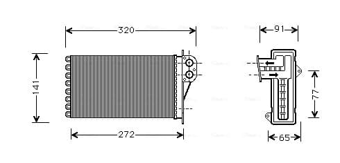 AVA QUALITY COOLING Výmenník tepla vnútorného kúrenia PE6199 1