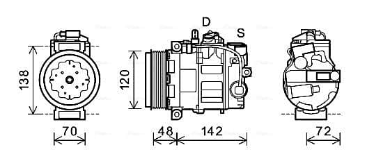 AVA QUALITY COOLING Kompresor klimatizácie PRAK064 1