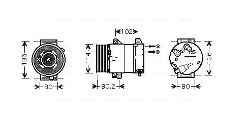 AVA QUALITY COOLING Kompresor klimatizácie RTAK383 1