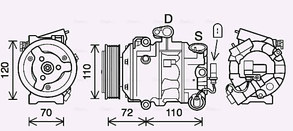 AVA QUALITY COOLING Kompresor klimatizácie SAK026 1