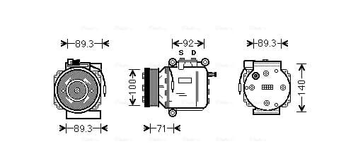AVA QUALITY COOLING Kompresor klimatizácie SBAK053 1