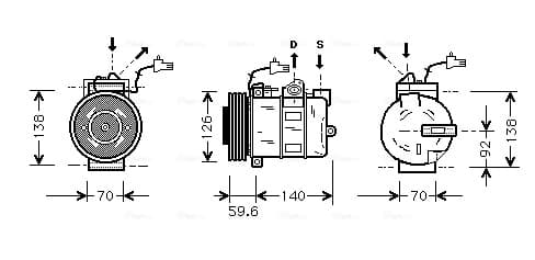 AVA QUALITY COOLING Kompresor klimatizácie SBAK054 1