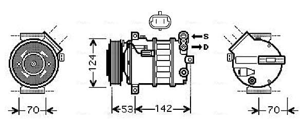 AVA QUALITY COOLING Kompresor klimatizácie SBAK063 1