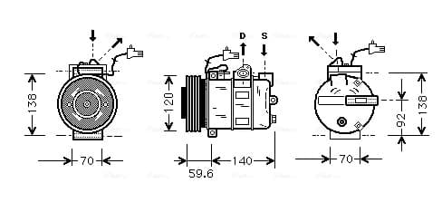 AVA QUALITY COOLING Kompresor klimatizácie SBAK065 1