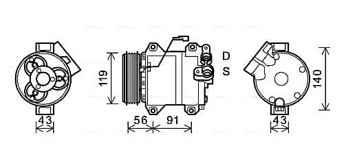 AVA QUALITY COOLING Kompresor klimatizácie SZAK121 1
