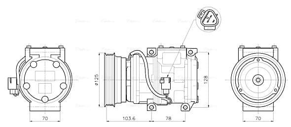 AVA QUALITY COOLING Kompresor klimatizácie TOAK798 1