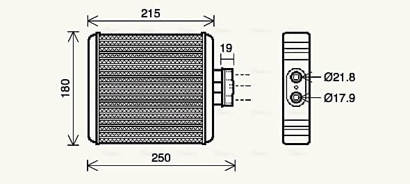 AVA QUALITY COOLING Výmenník tepla vnútorného kúrenia VN6196 1