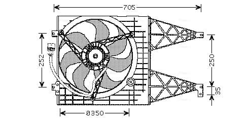 AVA QUALITY COOLING Ventilátor chladenia motora VN7507 1