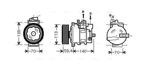 AVA QUALITY COOLING Kompresor klimatizácie VNAK265 1