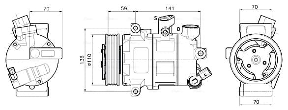 AVA QUALITY COOLING Kompresor klimatizácie VNAK341 1