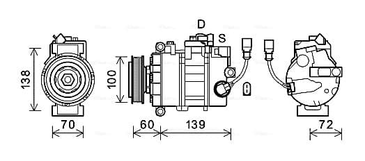 AVA QUALITY COOLING Kompresor klimatizácie VNK382 1