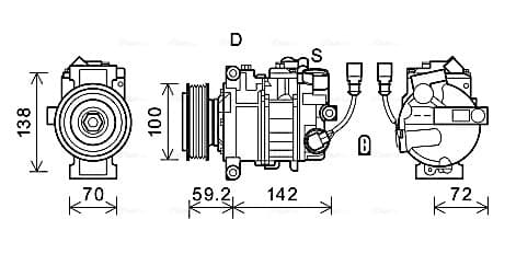 AVA QUALITY COOLING Kompresor klimatizácie VNK385 1