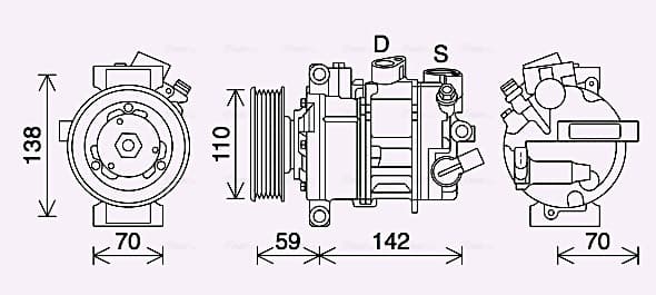 AVA QUALITY COOLING Kompresor klimatizácie VNAK401 1