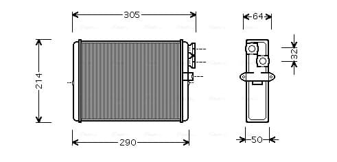 AVA QUALITY COOLING Výmenník tepla vnútorného kúrenia VOA6110 1