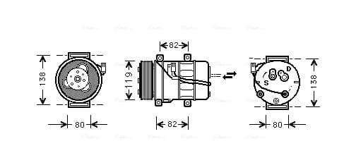 AVA QUALITY COOLING Kompresor klimatizácie VOAK054 1