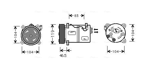AVA QUALITY COOLING Kompresor klimatizácie VOAK095 1