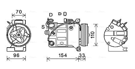 AVA QUALITY COOLING Kompresor klimatizácie VOAK183 1
