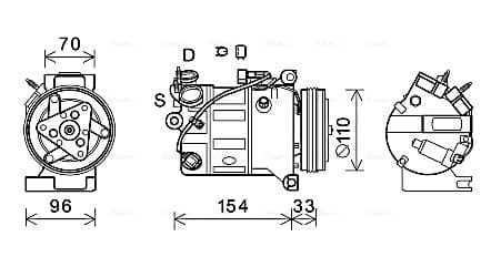 AVA QUALITY COOLING Kompresor klimatizácie VOK183 1