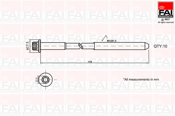 FAI AutoParts Sada skrutiek hlavy valcov B1401 1