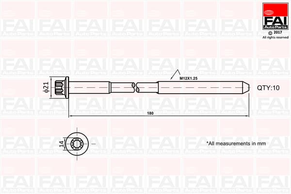 FAI AutoParts Sada skrutiek hlavy valcov B2111 1
