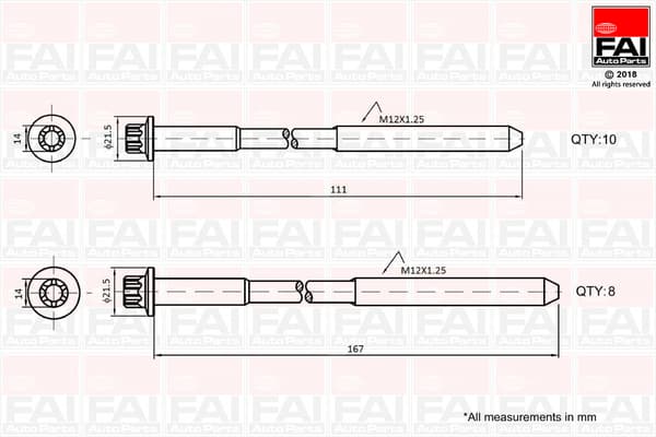 FAI AutoParts Sada skrutiek hlavy valcov B2124 1