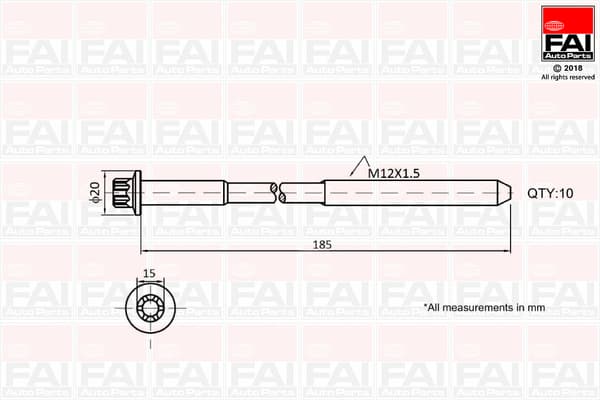 FAI AutoParts Sada skrutiek hlavy valcov B2129 1