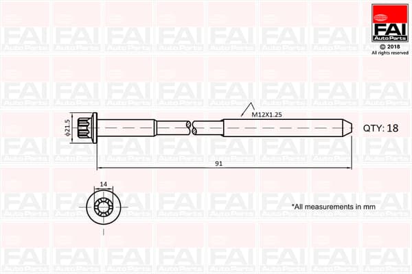 FAI AutoParts Sada skrutiek hlavy valcov B2101 1