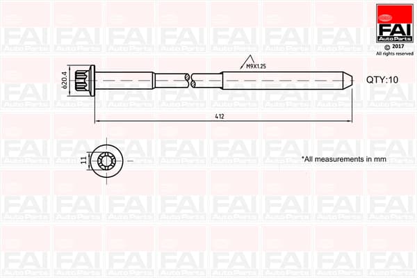 FAI AutoParts Sada skrutiek hlavy valcov B292 1