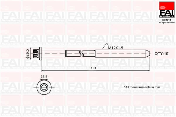 FAI AutoParts Sada skrutiek hlavy valcov B896 1