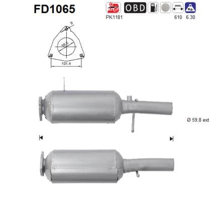 AS Filter sadzí/pevných častíc výfukového systému FD1065 1