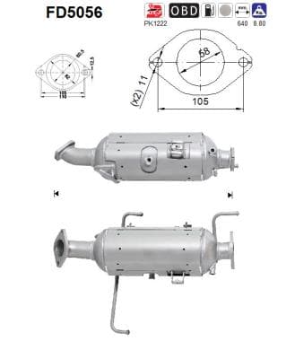 AS Filter sadzí/pevných častíc výfukového systému FD5056 1