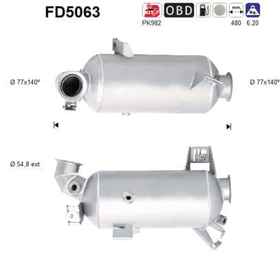 AS Filter sadzí/pevných častíc výfukového systému FD5063 1
