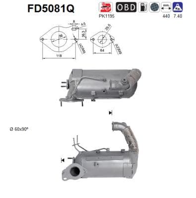 AS Filter sadzí/pevných častíc výfukového systému FD5081Q 1