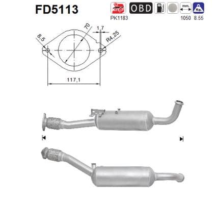 AS Filter sadzí/pevných častíc výfukového systému FD5113 1