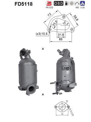 AS Filter sadzí/pevných častíc výfukového systému FD5118 1
