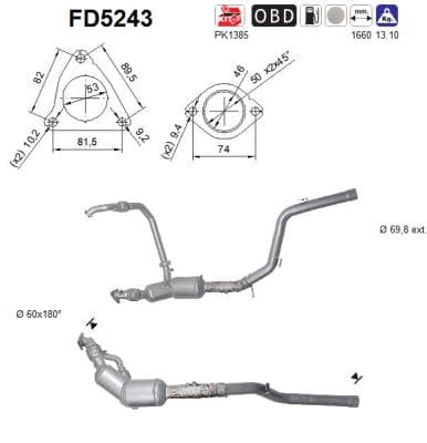 AS Filter sadzí/pevných častíc výfukového systému FD5243 1