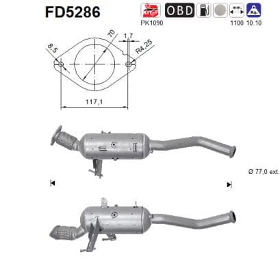 AS Filter sadzí/pevných častíc výfukového systému FD5286 1