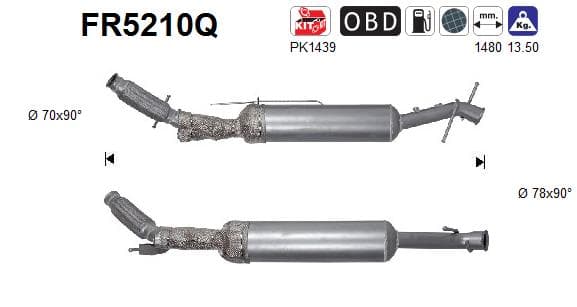 AS Filter sadzí/pevných častíc výfukového systému FR5210Q 1